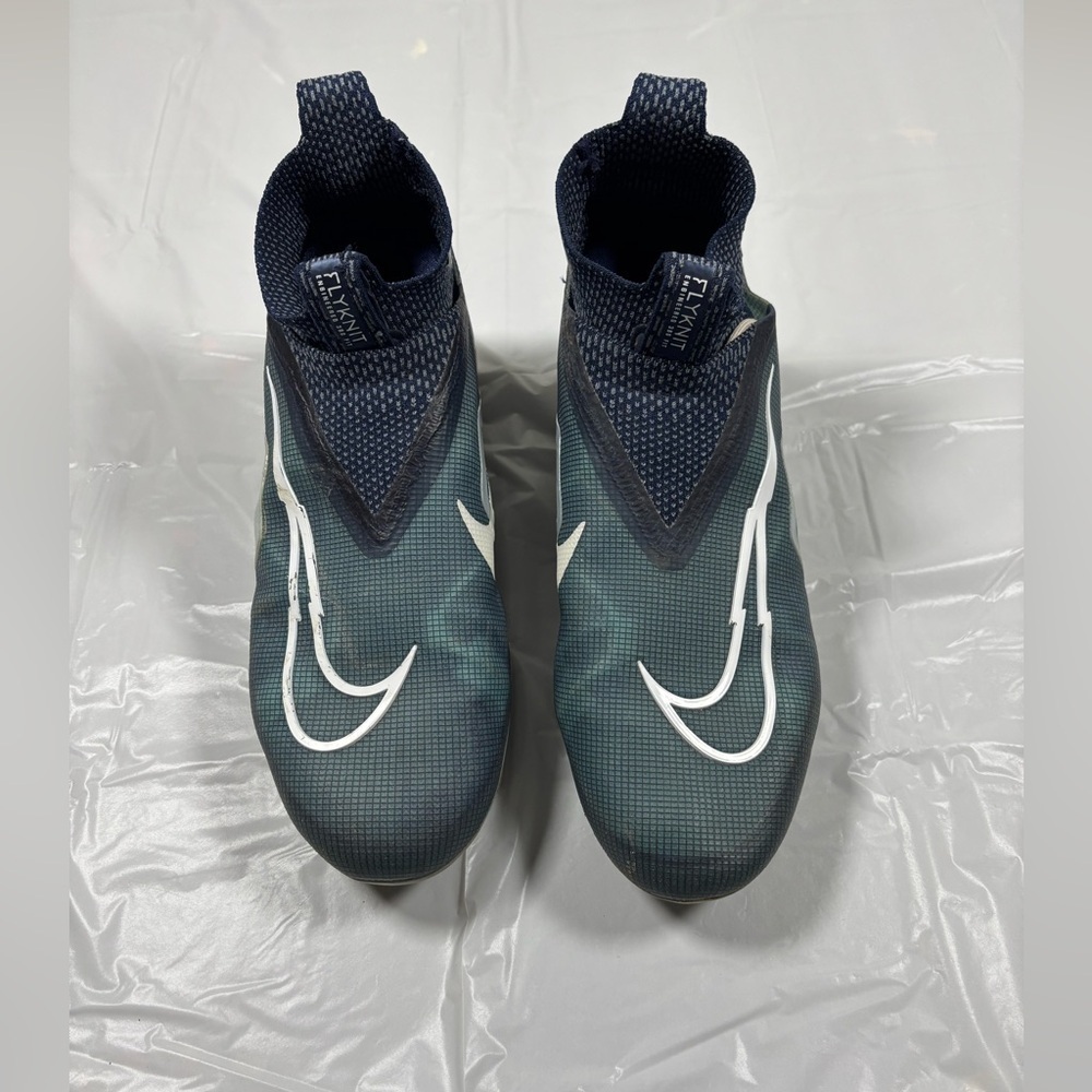 Nike Alpha Ghost Lace Blue and White Flyknit Men’s Football Cleat Size 9